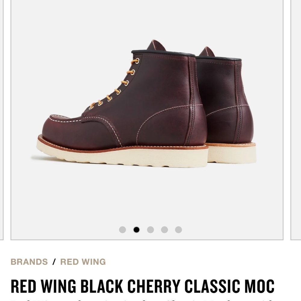 Men’s Red Wing Classic Moc Toe 8847 Boots Black Cherry Leather Size 7 worn once! - Picture 15 of 16